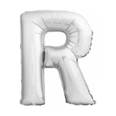 BALAO METALIZADO 40CM PRATA LETRA R UN - 14680