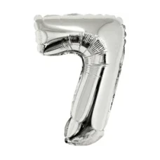 BALAO METALIZADO 40CM PRATA NUM 7-UNI - 14693