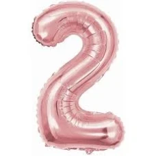 BALAO METALIZADO 40CM ROSE NUM 2-UNI - 14696