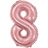 BALAO METALIZADO 40CM ROSE NUM 8-UNI - 14700
