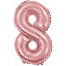 BALAO METALIZADO 40CM ROSE NUM 8-UNI - 14700