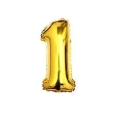 BALAO METALIZADO 80CM DOURADO NUM 1 - 14809