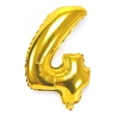 BALAO METALIZADO 80CM DOURADO NUM 4 - 13192