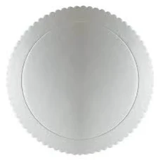 BASE DE BOLO CAKE BORD 28CM BRANCO-UNIDA SILVER PLASTIC REF FTC2805 - 13695