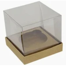 CAIXA 9,5X9,5X10 P/1 CUPCAKE KRAFT UNDAD FUNFESTAS C/TAMPA ACETATO REF75258 - 17647