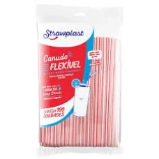 CANUDO PL SACHE FLEX COMUM 6MM C/100 VERMELHO REF304/CS304 STRAWPLAST - 17637