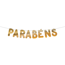 LETREIRO PARABENS OURO METALIZADO LD030 - 15122