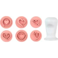 KIT CARIMBOS CORACAO ROSA BEBE C/7 - 15289