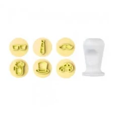 KIT CARIMBOS MASCULINOS AMARELO 2CM C/7 BLUE STAR - 14042