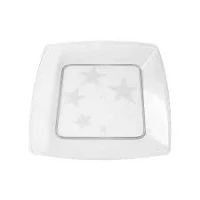 PRATO ACRILICO 15CM QUADR TRANSP C/10 - 14834