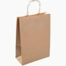 SACOLA PAPEL KRAFT MARROM M CROMUS-C/10 28,5X24X12CM ALCA TORCIDA  - 14283