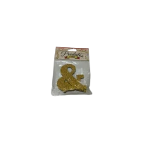  MÚSICA GLITTER MDF 9CM DOURADO PLANET TOY - 7290