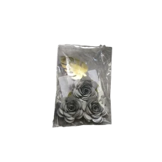 FLOR PEQUENA PRATA PEROLADO COM 3 - 11689