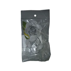 FLOR DE BOLO PRATA PEROLADO MEDIA C/2 RGM FESTAS - 11685 