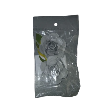 FLOR DE BOLO PRATA PEROLADO MEDIA C/2 RGM FESTAS - 11685 