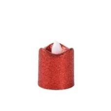 VELA LED PRATA CHAMA VERMELHA HA398 UNID SILVERPLASTIC - 14662