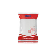 PALITO PIRULITO 9CM BRANCO BWB COM 100 -2906