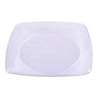 3901 - PRATO PLASTICO 21CM REFEICÃO QUADRADO BRANCO COM 10