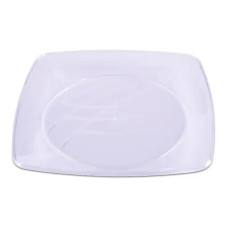 3901 - PRATO PLASTICO 21CM REFEICÃO QUADRADO BRANCO COM 10