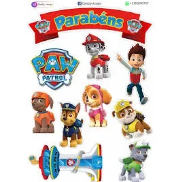 10518 - TOPPER TOPO PARA BOLO PATRULHA CANINA