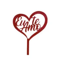 11761 - TOPO TE AMO MDF VERMELHO