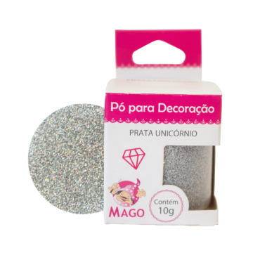 9543 - PÓ PARA DECORAÇÃO PRATA UNICÓRNIO 10G MAGO
