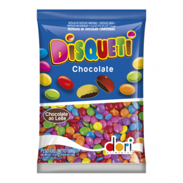 7573 - DISQUETI CHOCOLATE AO LEITE 500G DORI