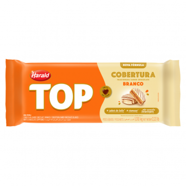 BARRA DE CHOCOLATE COBERTURA TOP BRANCO 1,01KG HARALD - 9294 