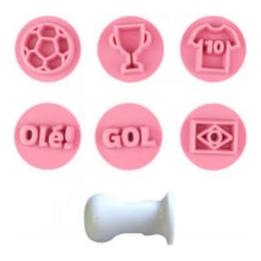 12053 - KIT CARIMBOS FUTEBOL ROSA BLUE STAR