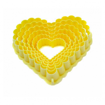 10251 - CORTADOR CORAÇÃO BABADO 6 PEÇAS BLUE STAR