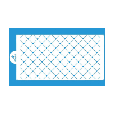 12552 - STENCIL DECORATIVO POA CORAÇÃO BLUE STAR