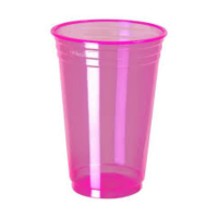 12748 - COPO CRYSTAL COLOR ROSA NEON 300ML TRIKTRIK COM 25