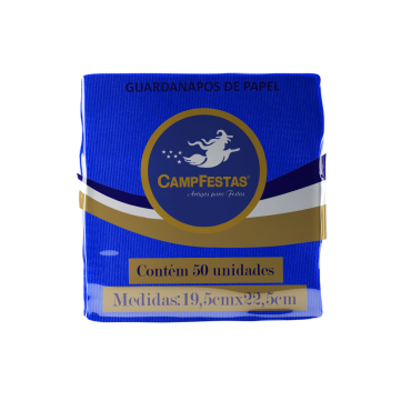 11927 - GUARDANAPO 19,5X22,5CM  AZUL CAMPFESTAS COM 50