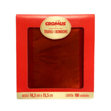 12854 - EMBALAGEM PARA TRUFA 14,5X15,5CM  VERMELHO CROMUS COM 100