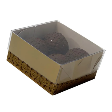 10803 - CAIXA CACAU COM OURO 4 DOCES IDEIA COM 10