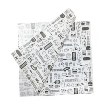 PAPEL PARA LANCHE COM BARREIRA PARA GORDURA 40X40 COM 400 KAMBE - 5504