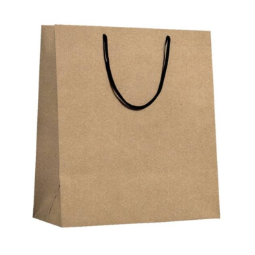 12524 - SACOLA PAPEL KRAFT 11X11X35CM  MARROM COM 10