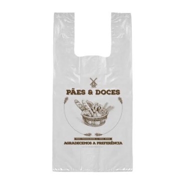 SACOLA PAES E DOCES 38X48CM BRANCA COM 2KG - 9342 