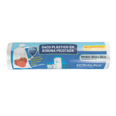 9263 - SACO 20X33CM BOBINA PICOTADA EXTRUSA COM 100 SACOS