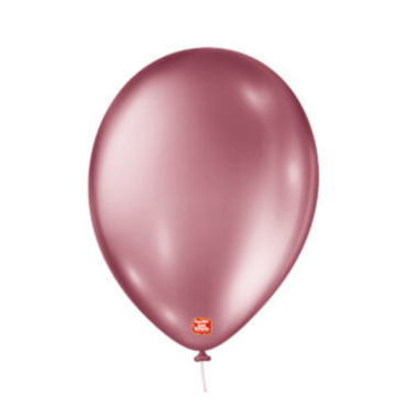  BALÃO METALLIC BALLOONS 9 ROSA SÃO ROQUE COM 25 -6115 