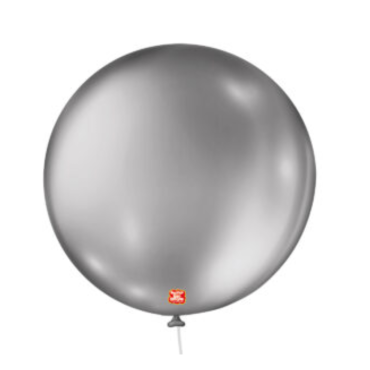 9898 - BALÃO METALLIC BALLOONS 5 PRATEADO SÃO ROQUE COM 25