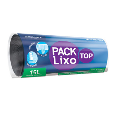 SACOS PARA LIXO 15L PRETO EXTRUSA C/60 - 9246 