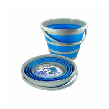 8147 - BALDE DOBRÁVEL AZUL E PRATA 10L BOMPACK
