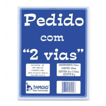 TALÃO PEDIDO PEQUENO 2 VIAS TAMOIO COM 10 - 4963